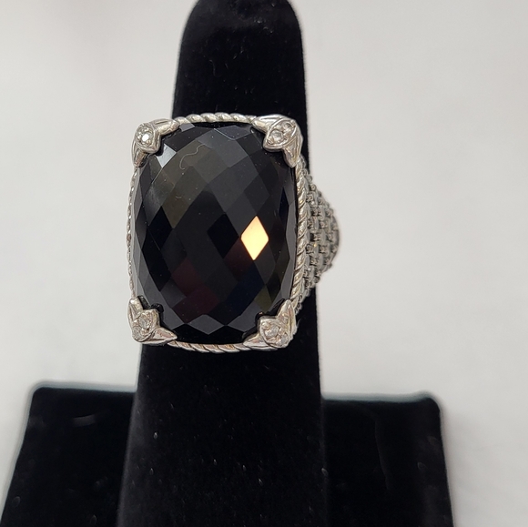 Judith Ripka Black Onyx Monaco Ring Size 6 - Picture 4 of 11